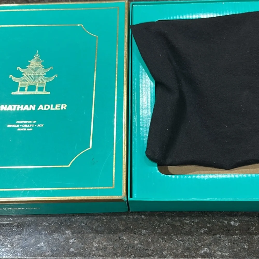 Jonathan Adler Teal & Gold Decorative handmade frame